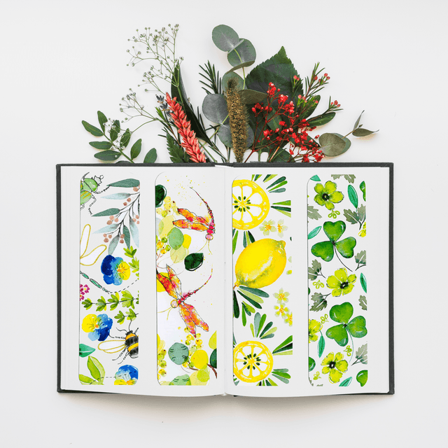 Quatre Marques-page originaux faune et flore